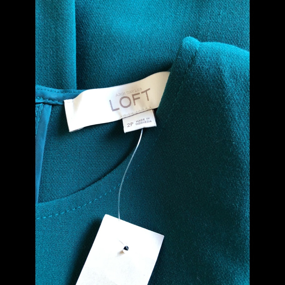 ANN TAYLOR LOFT PEPLUM HUNTER GREEN DRESS👗2P - Picture 12 of 14